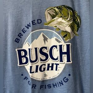Men’s light blue Busch light beer T-shirt, Size Large